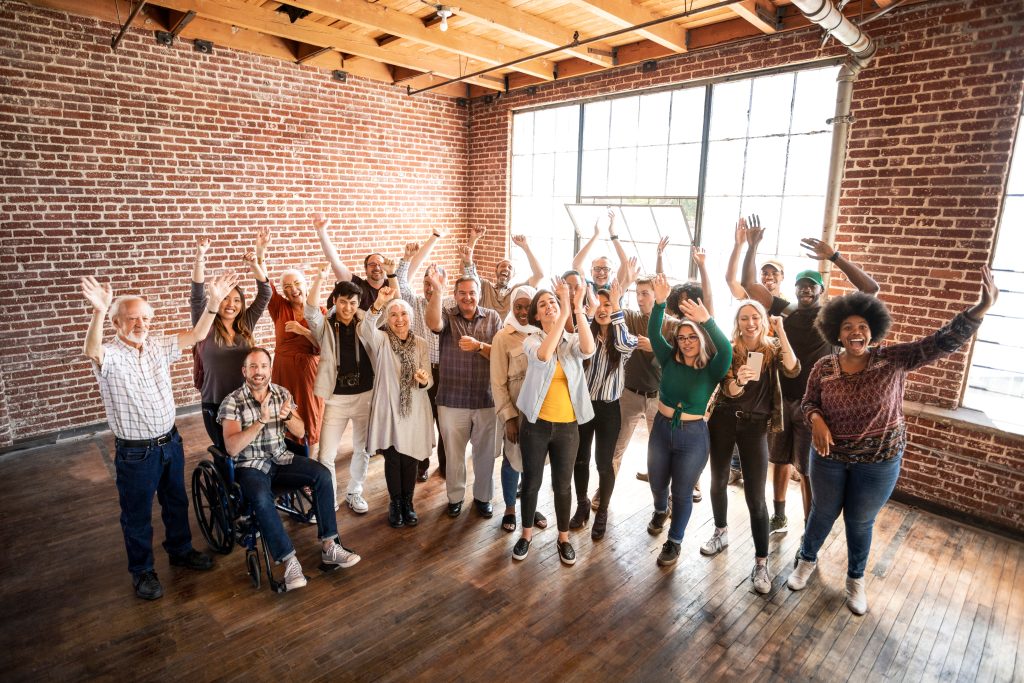 Group of people celebrating success